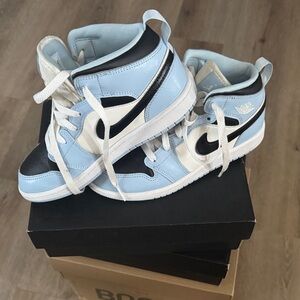 Jordan 1 - Nike Kids Sky Blue and Black Sneakers